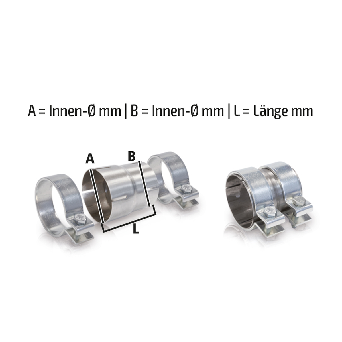 HJS Adapterstück  76 -> 65 mm / Länge 90mm