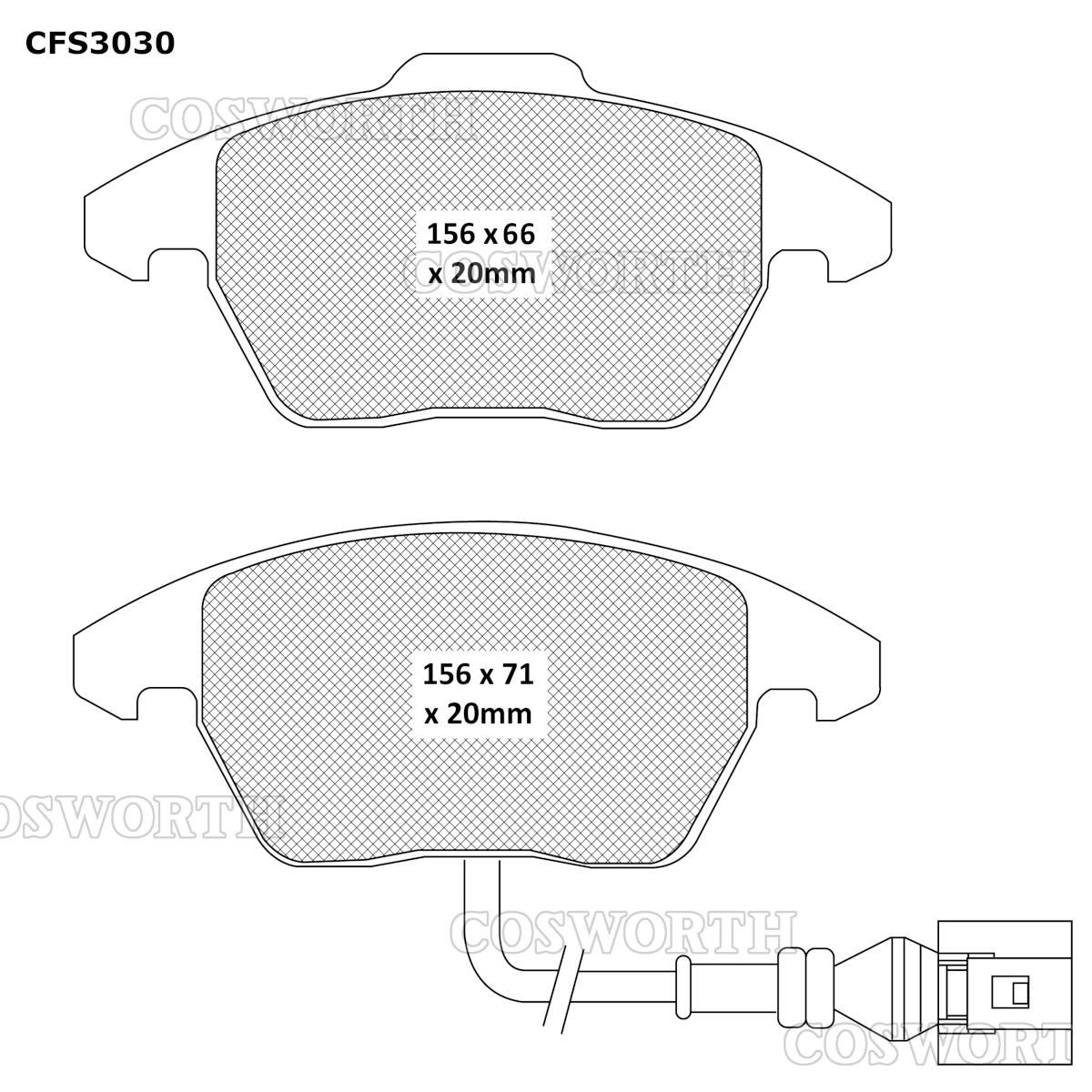 Cosworth StreetMaster Sportbremsbelag Golf 5/6 GTi / Polo GTi / Scirocco / Octavia 1Z